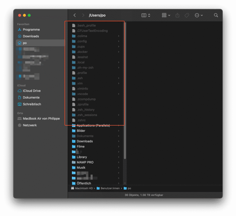 Versteckte Dateien im MacOS-Finder